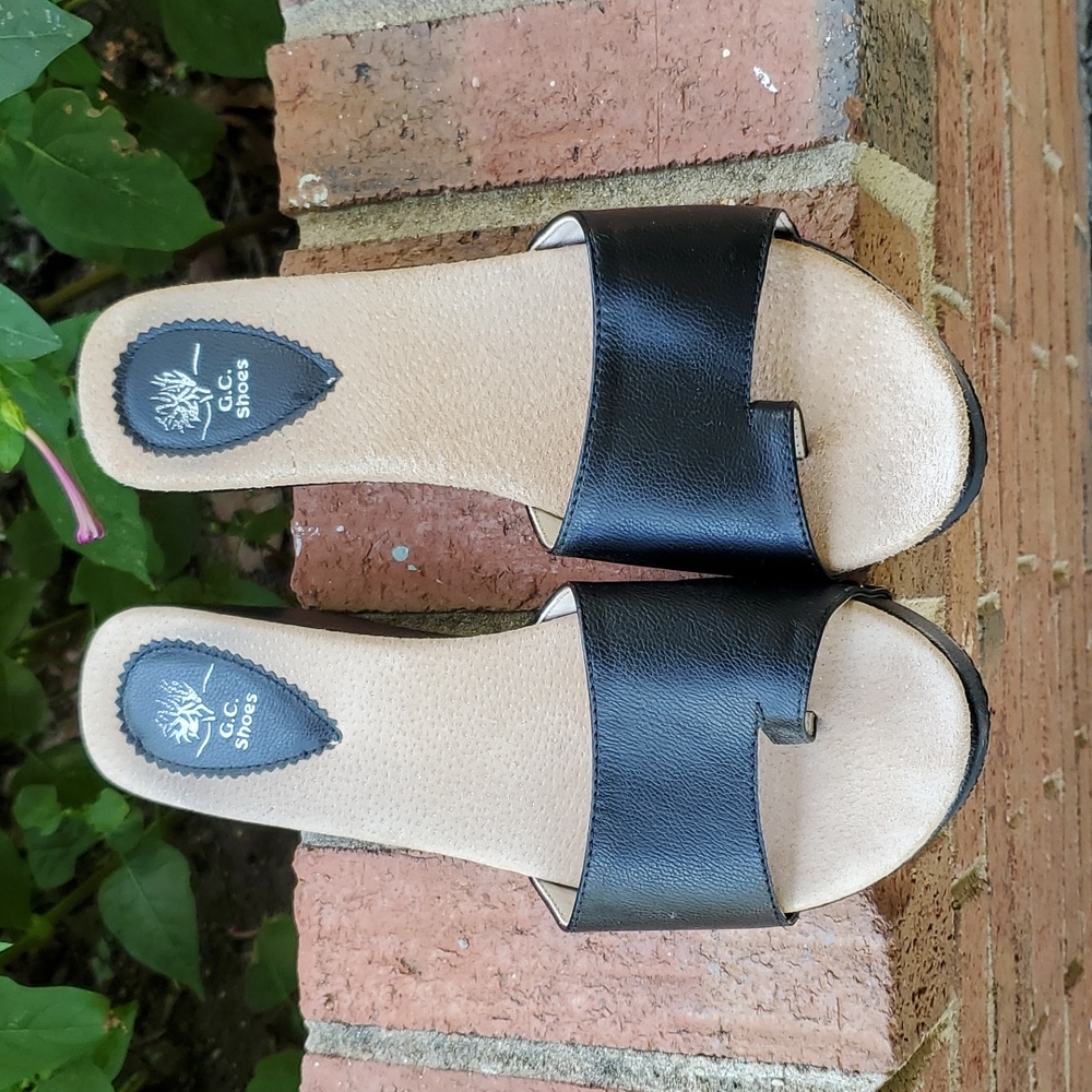 Leather platform sandals, sz. 9+ - Picture 4 of 11
